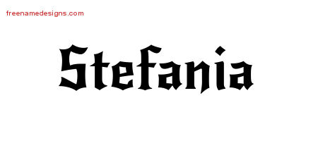 Gothic Name Tattoo Designs Stefania Free Graphic