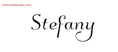 Elegant Name Tattoo Designs Stefany Free Graphic