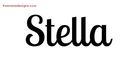 Handwritten Name Tattoo Designs Stella Free Download