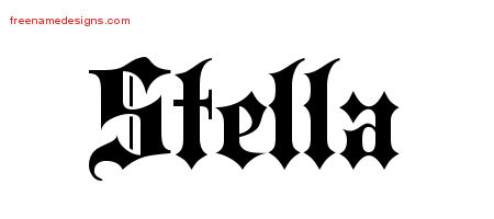 Old English Name Tattoo Designs Stella Free