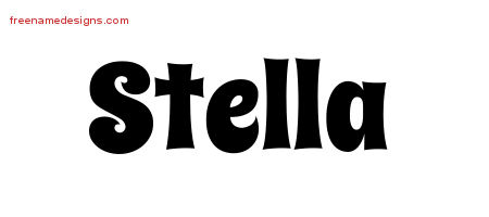 Groovy Name Tattoo Designs Stella Free Lettering