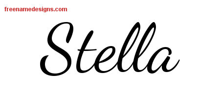 Lively Script Name Tattoo Designs Stella Free Printout