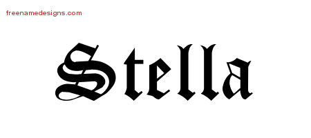 Blackletter Name Tattoo Designs Stella Graphic Download