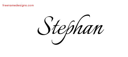 Calligraphic Name Tattoo Designs Stephan Free Graphic