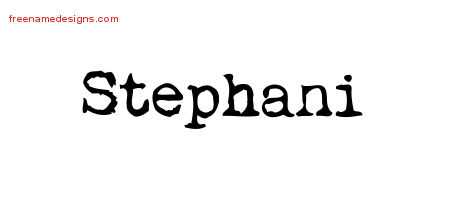 Vintage Writer Name Tattoo Designs Stephani Free Lettering