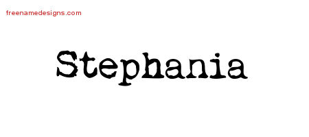 Vintage Writer Name Tattoo Designs Stephania Free Lettering