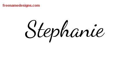 Lively Script Name Tattoo Designs Stephanie Free Printout