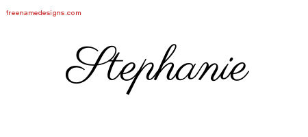 Classic Name Tattoo Designs Stephanie Graphic Download