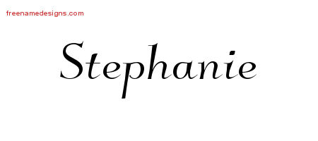 Elegant Name Tattoo Designs Stephanie Free Graphic