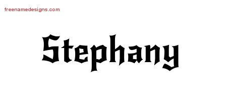 Gothic Name Tattoo Designs Stephany Free Graphic