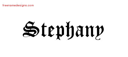 Blackletter Name Tattoo Designs Stephany Graphic Download