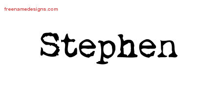 Vintage Writer Name Tattoo Designs Stephen Free