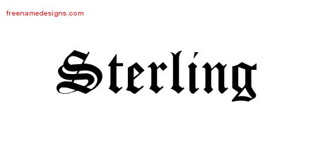 Blackletter Name Tattoo Designs Sterling Printable