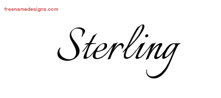 Calligraphic Name Tattoo Designs Sterling Free Graphic