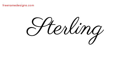 Classic Name Tattoo Designs Sterling Printable