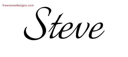Calligraphic Name Tattoo Designs Steve Free Graphic