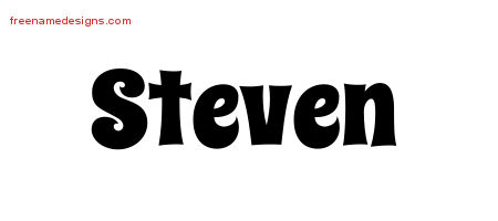 Groovy Name Tattoo Designs Steven Free Lettering