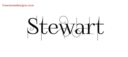 Decorated Name Tattoo Designs Stewart Free Lettering