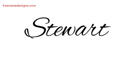 Cursive Name Tattoo Designs Stewart Free Graphic