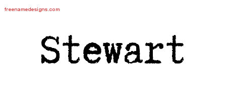 Typewriter Name Tattoo Designs Stewart Free Printout