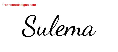 Lively Script Name Tattoo Designs Sulema Free Printout