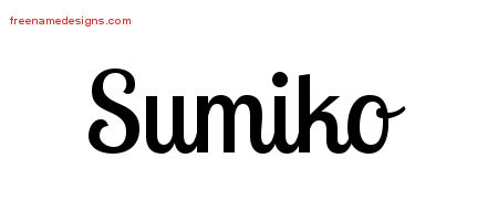 Handwritten Name Tattoo Designs Sumiko Free Download