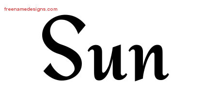 Calligraphic Stylish Name Tattoo Designs Sun Download Free