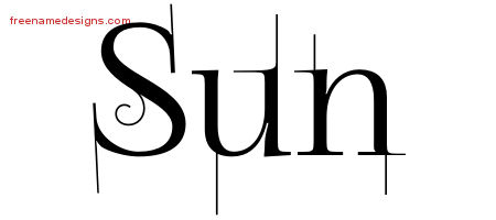 Decorated Name Tattoo Designs Sun Free