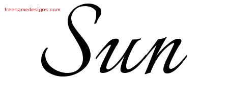 Calligraphic Name Tattoo Designs Sun Download Free