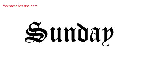 Blackletter Name Tattoo Designs Sunday Graphic Download