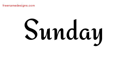 Calligraphic Stylish Name Tattoo Designs Sunday Download Free
