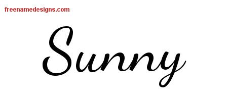 Lively Script Name Tattoo Designs Sunny Free Printout