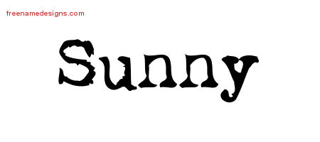 Vintage Writer Name Tattoo Designs Sunny Free Lettering