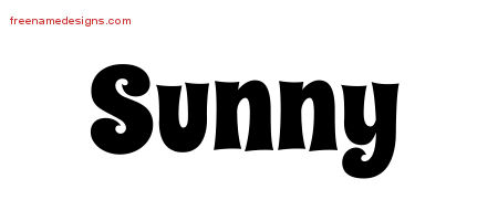 Groovy Name Tattoo Designs Sunny Free Lettering