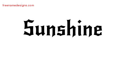 Gothic Name Tattoo Designs Sunshine Free Graphic