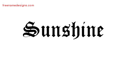 Blackletter Name Tattoo Designs Sunshine Graphic Download