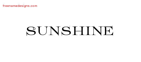 Flourishes Name Tattoo Designs Sunshine Printable