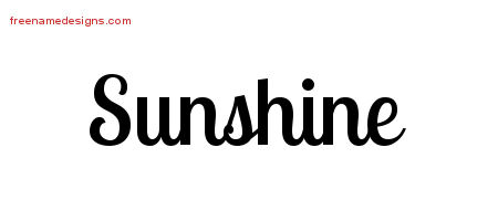 Handwritten Name Tattoo Designs Sunshine Free Download