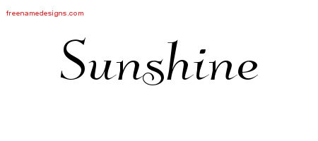 Elegant Name Tattoo Designs Sunshine Free Graphic