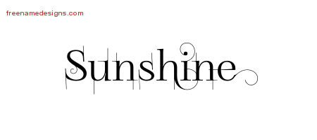 Decorated Name Tattoo Designs Sunshine Free