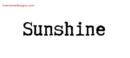 Typewriter Name Tattoo Designs Sunshine Free Download