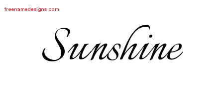 Calligraphic Name Tattoo Designs Sunshine Download Free