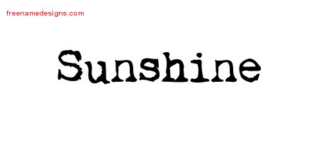 Vintage Writer Name Tattoo Designs Sunshine Free Lettering