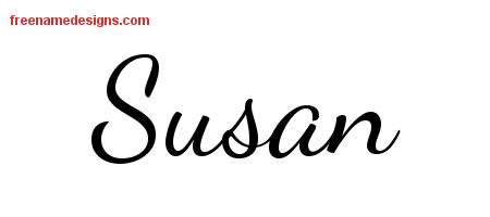 Lively Script Name Tattoo Designs Susan Free Printout