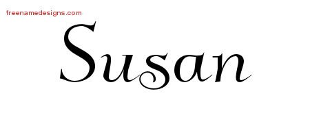 Elegant Name Tattoo Designs Susan Free Graphic