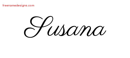 Classic Name Tattoo Designs Susana Graphic Download