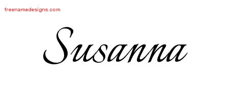 Calligraphic Name Tattoo Designs Susanna Download Free