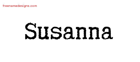 Typewriter Name Tattoo Designs Susanna Free Download