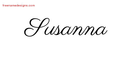 Classic Name Tattoo Designs Susanna Graphic Download
