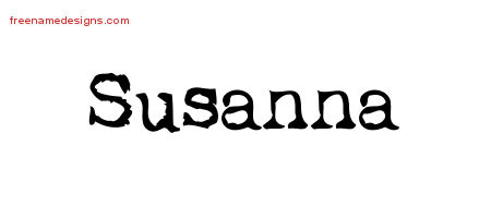 Vintage Writer Name Tattoo Designs Susanna Free Lettering